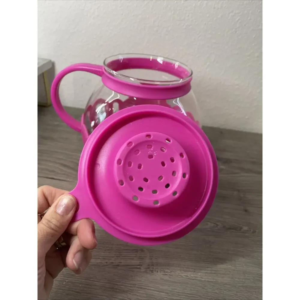 Ecolution Micro-Pop 1.5 Qt Microwave Glass Popcorn Popper - Fuchsia Pink